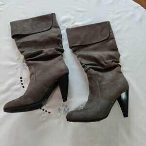 Mossimo 7.5 Kahsha Suede-like Slouchy Tall High-Heeled Pull On Boots